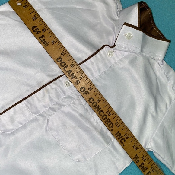 Throbe prayer robe silky white long sleeve mock neck chest pocket NEW size S - Picture 4 of 7